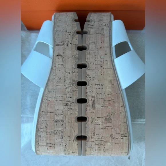 HERMES EZE 30 white leather  sandals. Size 39. US 9,5 - Picture 13 of 14